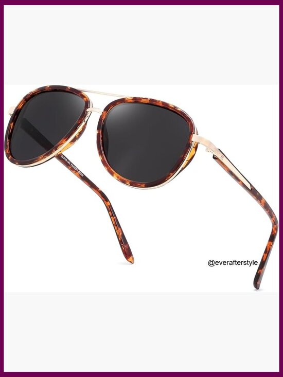Retro Polarized Aviator Sunglasses Metal Frame UV400 Protection main image 7
